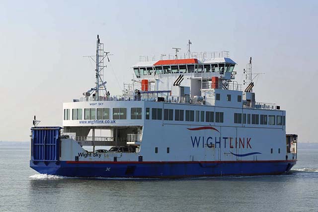 Roll-on/roll-off passenger ferry Wight Sky at sea Wight Sky