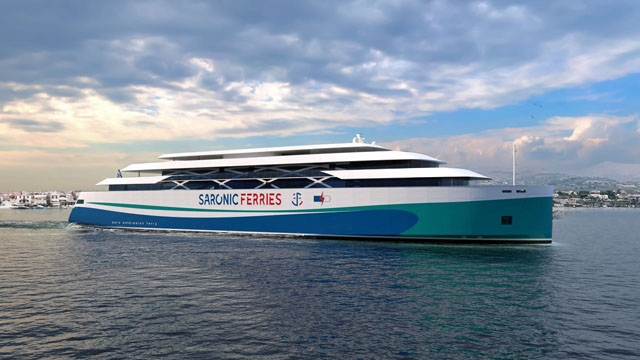 C-Job electric ferry design for Saronic Ferries