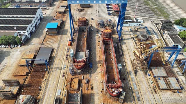 Damen combi freighters in build