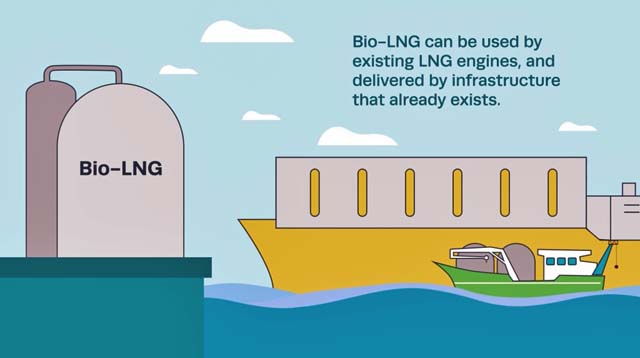 Engines and insfrastructure exist for bio-LNG (Sea-LNG)