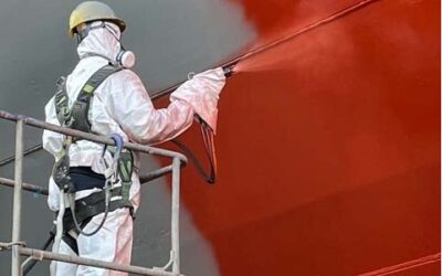 ELECTROSTATIC COATING APPLICATION CUTS SHIPYARD VOC EMISSIONS