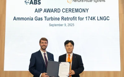 HANWHA RECEIVES ABS AiP FOR AMMONIA-FUELLED GAS TURBINE RETROFIT