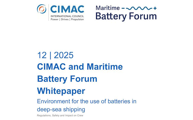 CIMAC AND MBF PUBLISH PAPER ON MARINE BATTERIES FOR DEEP-SEA SHIPPING