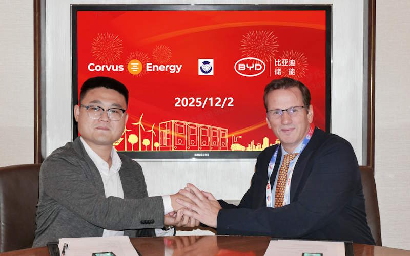 CORVUS LINKS UP WITH BYD FOR MARINE BATTERY DEVELOPMENT