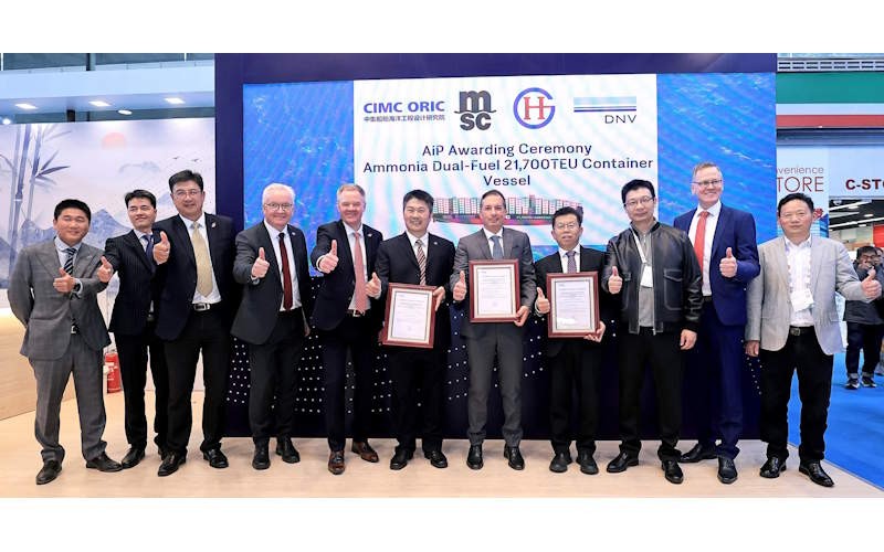 APPROVAL FROM DNV FOR 21,700 TEU AMMONIA-FUELLED CONTAINER SHIP